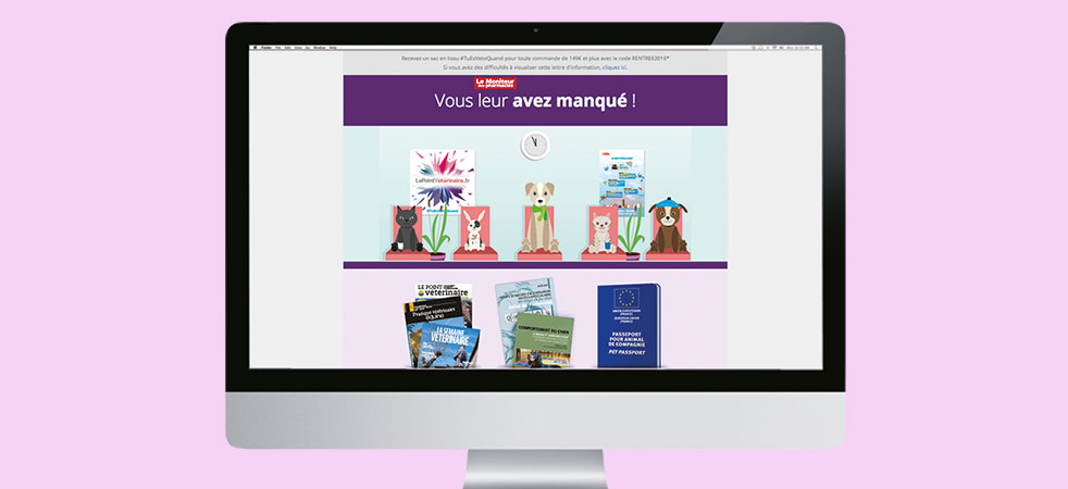 Exemple de design pour une communication visuelle print avec une opération de rentrée - Health Initiative