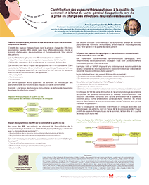 Contribution des vapeurs thérapeutiques à la qualité du
sommeil et à l’état de santé général des patients lors de
la prise en charge des infections respiratoires banales