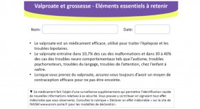 Valproate : une carte pour les patientes