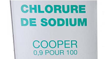 Chlorure de sodium 0,9 % Cooper : changement de couleur sur les étuis