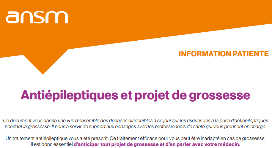 Antiépileptiques et projet de grossesse : une fiche pour les patientes